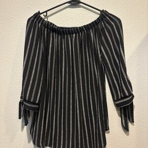 Elegant Striped Off-Shoulder Blouse